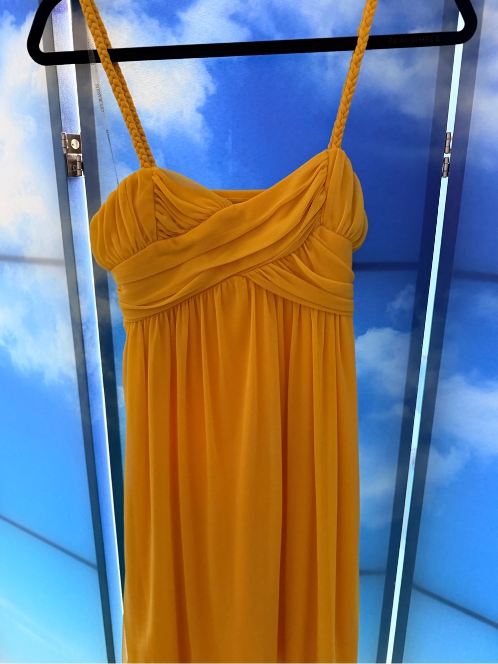 City Triangles Yellow Braided-Strap Maxi Slip